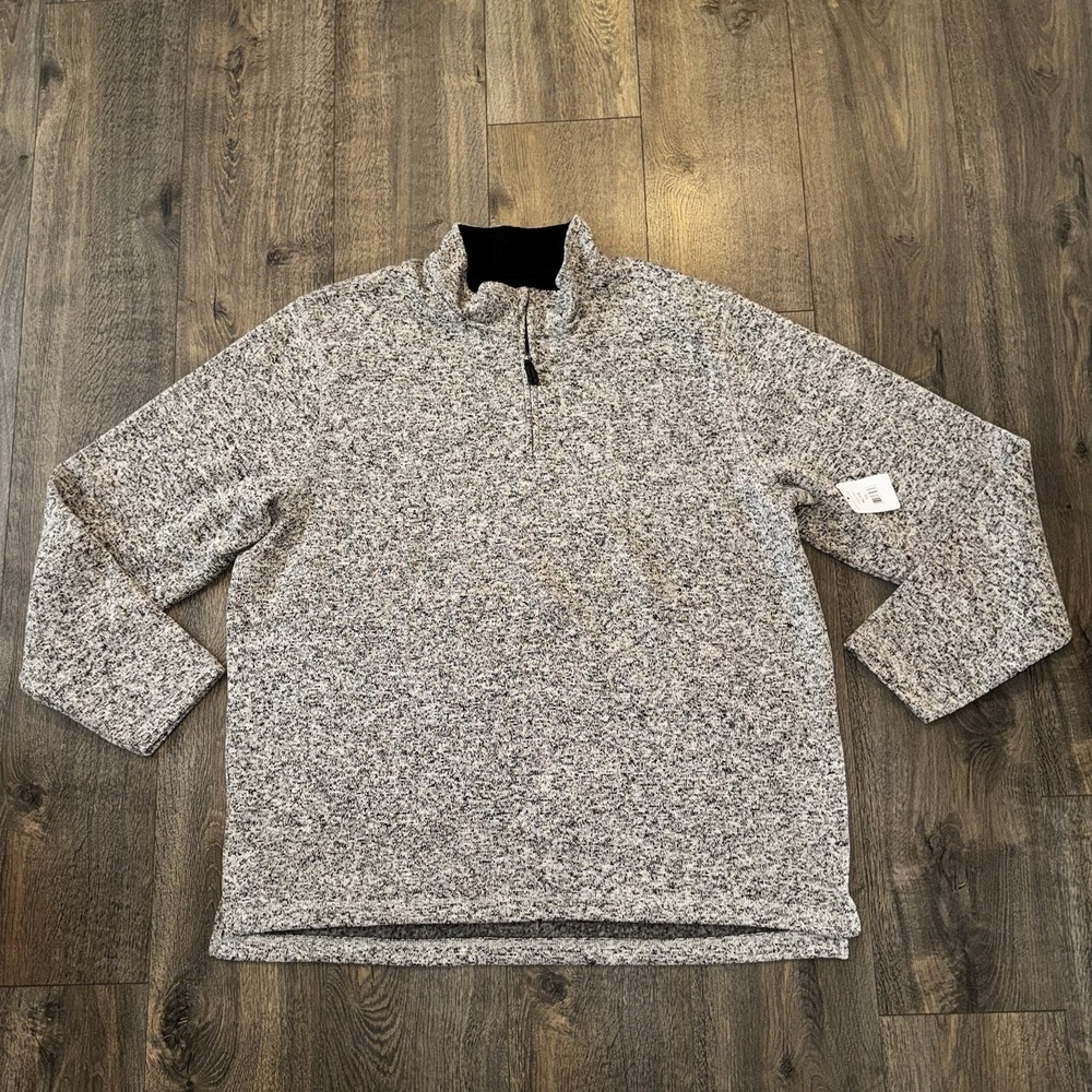 Wrangler Authentics Men's Sz XL/TG Fleece  Sweater Sweatshirt Quarter-Zip Gray